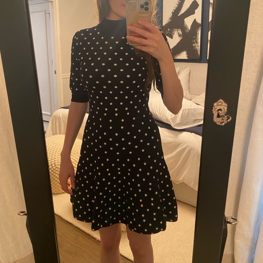 Polka dot sweater dress